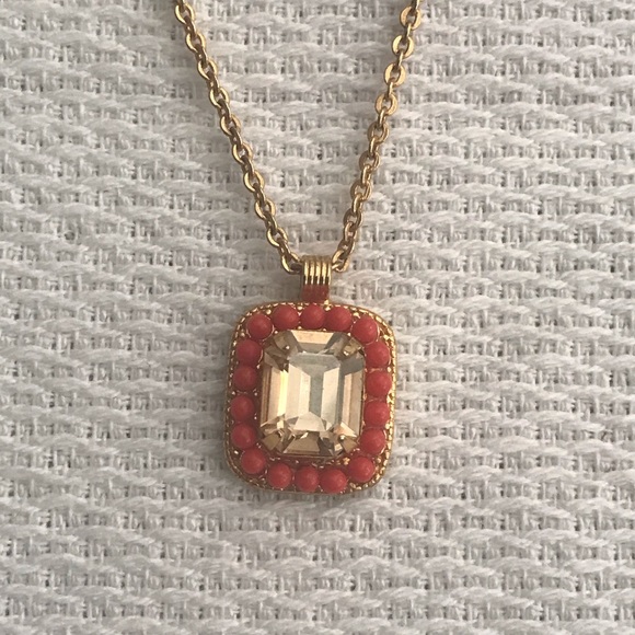 Sorrelli Jewelry - Sorelli Topaz Crystal Coral Bead Pendant Necklace